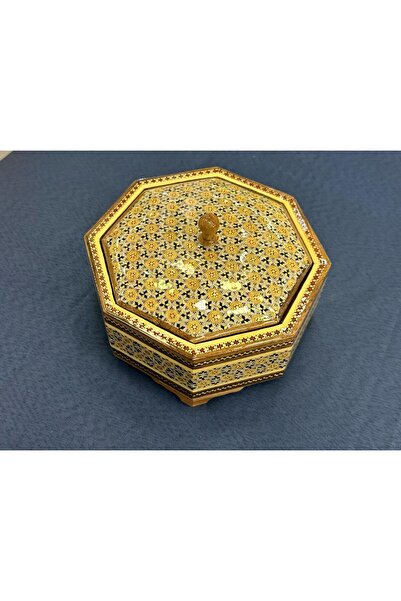 cyrus handi crafts El yapımı Khatam işlemeli içi ahşap çikolatalık.