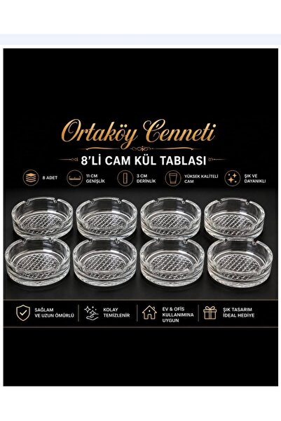 ORTAKÖYCENNETİ 6 komada uvezenih staklenih pepeljara, stilskog dizajna, prakt...