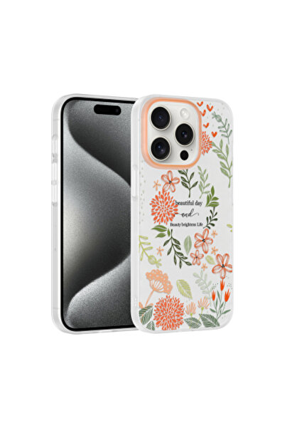 halkhouse İphone 14 Pro Max Kılıf Kamera Korumalı Desenli Sert Silikon Klip K...
