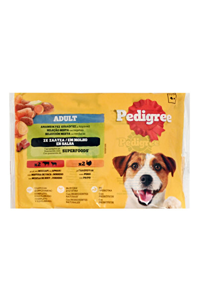Pedigree ΣΚΥΛΟΤΡΟΦΗ ΦΑΚΕΛΑΚΙ 4x100gr. - (ΓΑΛΟΠΟΥΛΑ ΚΑΙ ΑΡΝΙ ΚΑΙ ΜΟΣΧΑΡΙ ΚΑΙ Κ...