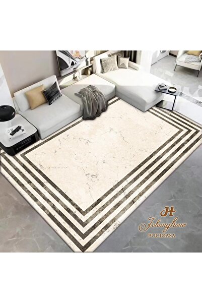 CumparaMisim Covor 100x200cm pentru Dormitor si Living, Crem - Gri