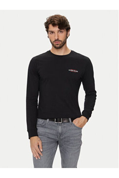 Guess Jeans Bluză cu mânecă lungă pentru bărbați M4YI54K8HM0 Negru