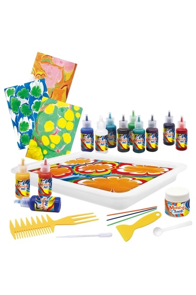 Crafty Co. Profesyonel Su Üzerine Boyama Ebru Sanatı Seti - DIY Marbling Pain...