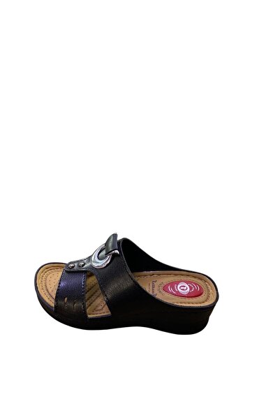 Polikam Women's Wedge Heel Moon Buckle Slippers