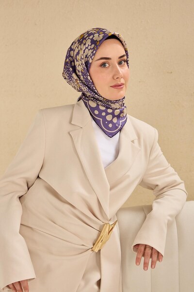 Silk Home وشاح حرير تويلي بلون أرجواني سامانيولو 90x90