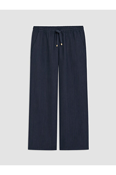 LC Waikiki Navy Blue Elastic Waist Modal Blend Women's Trousers