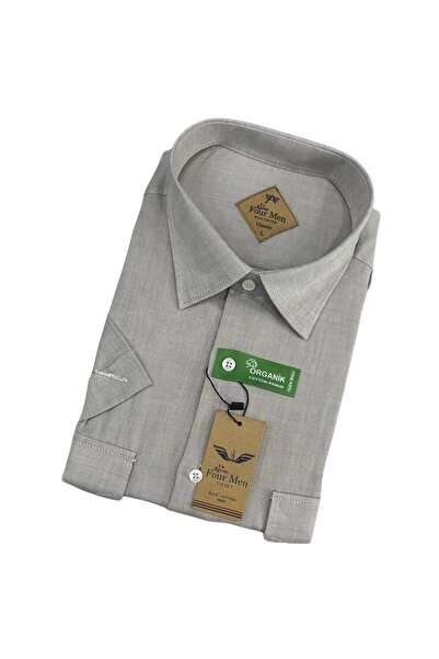 GÖMLEK GALERİSİ Men's Classic Wide Cut Plain Double Pocket Short Sleeve Cotto...