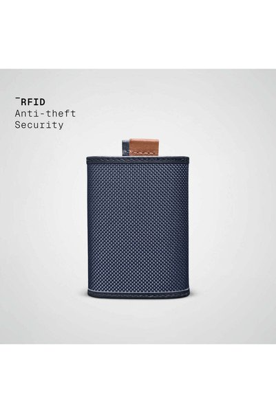The Frenchie Co. Speed Wallet Mini, Ultra Slim Front Pocket Wallet for Men & Women, RFID Blocking Minimalist Card Holder with Quick Access Pull Tab, Ballistic Nylon & Full-Grain Italian Leather, Holds 14 Cards & Cash