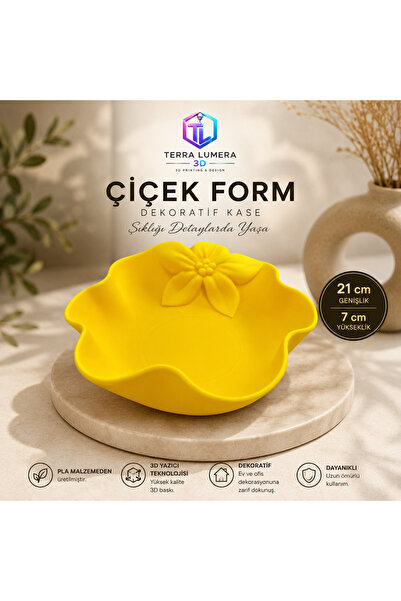 Çiçek Form Dekoratif Kase 21x21 cm