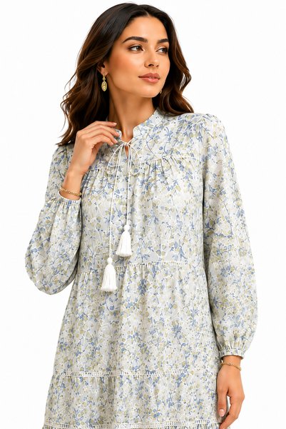 THOGUE Women's Long Floral Printed Elegant Loose Fit Robe