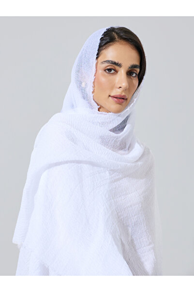 Amirah By Styli White Plain Crinkle Hijab