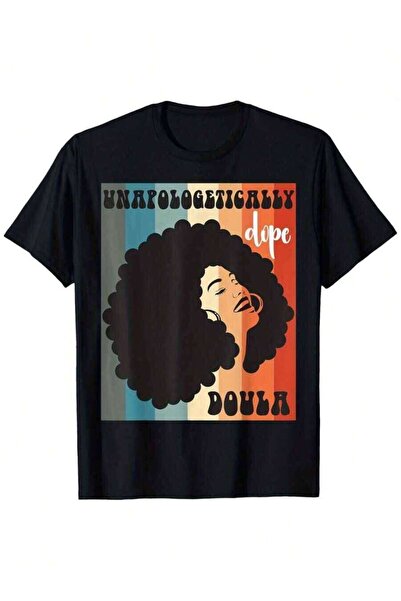 4CR تي شيرت Unagtically Dope Doula بنمط أفريقي، رقبة دائرية، أكمام قصيرة، كاج...