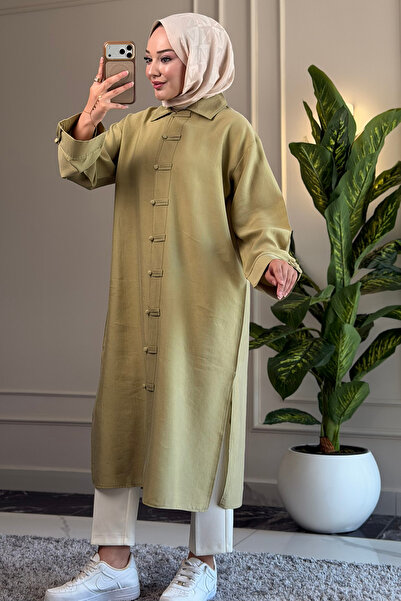 Suede Style 6596 - تونيك نسائي طويل من قماش المودال الناعم المريح والأنيق بسحّاب
