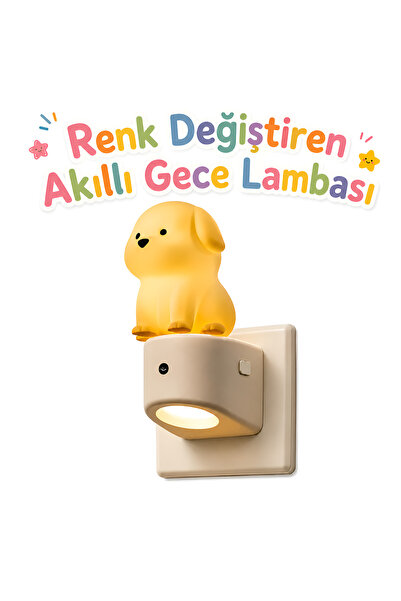Dexmon Akıllı RGB Gece Lambası Priz Tipi Işık Sensörlü Dokunmatik LED Köpek G...
