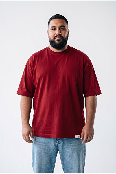 Machinist Men's Plus Size Basic T-Shirt Burgundy