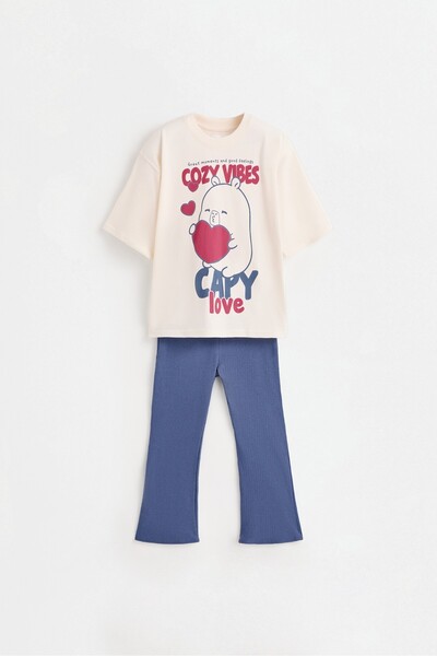 LEFTIES Capybara CAPYFUN© t-shirt ve çan paça tayt takımı