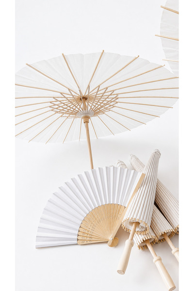 Generic Brand 1 buc. Umbrelă de nuntă din hârtie albă lucrată manual, 40cm - ...