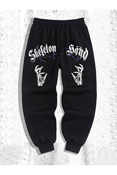 classy moda Unisex Lettering Front Printed 2 Thread Combed Cotton Baggy Trousers