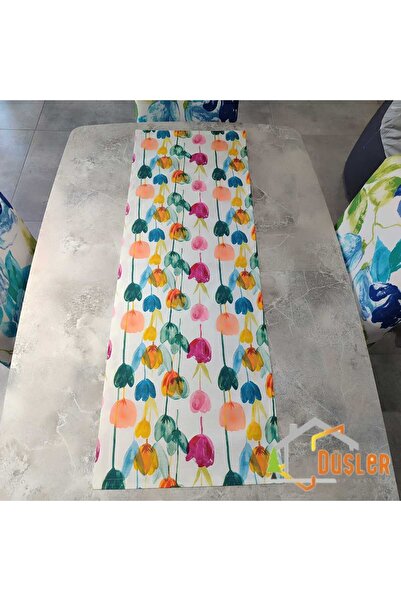 DÜŞLER EV TEKSTİLİ 40x120 Šareni tulipan uzorak, vodootporan i otporan na mrl...