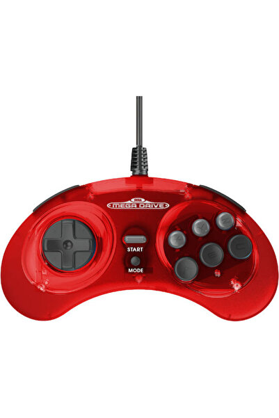 Retro-Bit Sega MegaDrive Ενσύρματο Χειριστήριο για PC / PS3 / Switch Κόκκινο