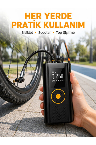 ARMÜZ Multi-Purpose Digital Tire Pump Compatible with Vehicles, Bicycles, Bal...