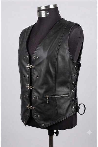 ArdaStilDeri Genuine Leather Women's Chopper Biker Leather Vest