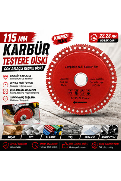 SENBANG 115 mm Kırmızı Karbür Çok Amaçlı Kesme Diski 22.23 mm Spiral Taşlama ...