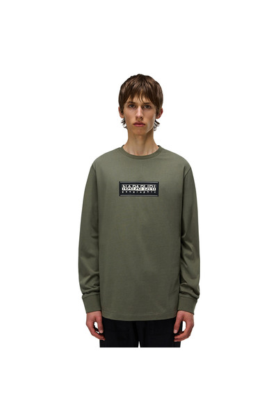 Napapijri S-BOX LOGO LS NP0A4I3MG0A-G0A Χακί XXL