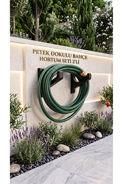 uAmor Petek Dokulu Modüler Bahçe Hortum Askı Seti (2'li) 8MT Kapasiteli