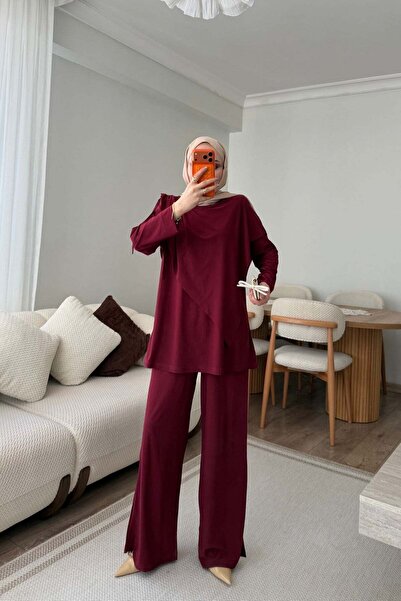 Bwest طقم مزدوج - أحمر داكن