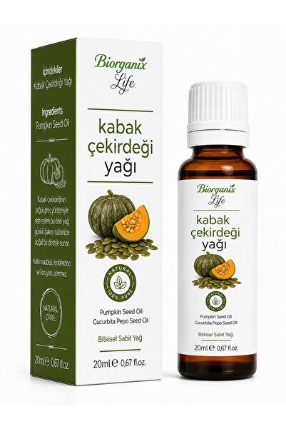 ORGANİK LİFE %100 Saf Kabak Çekirdeği Yağı 20 ml - Besleyici Saç ve Sakal Bak...