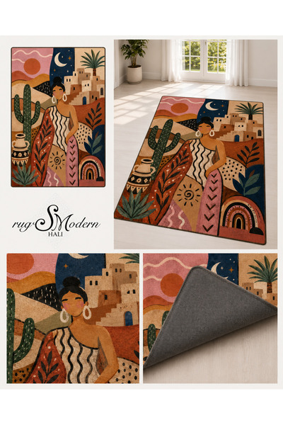 Rugs Modern Halı SDT Karışık Desenli Modern Dokuma Taban Dekoratif Halı sdtam...