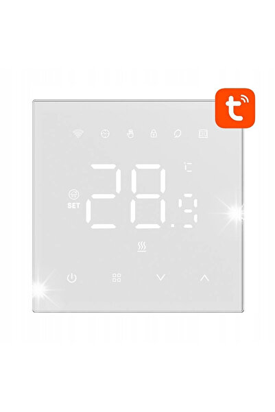 Avatto Termostat inteligent Wt410-Bh-3A-W pentru centrală termică 3A, cu afiș...