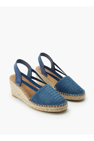 Peppermint Women Textured Wedge Heel Espadrille Sandals