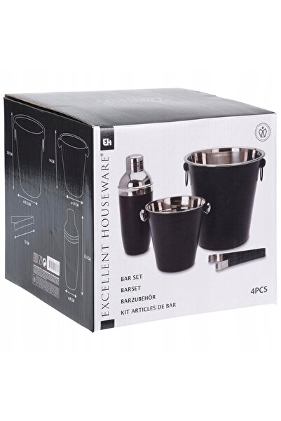 Excellent Houseware Set BAROWY găleată mare de gheață pentru barman cu clește...