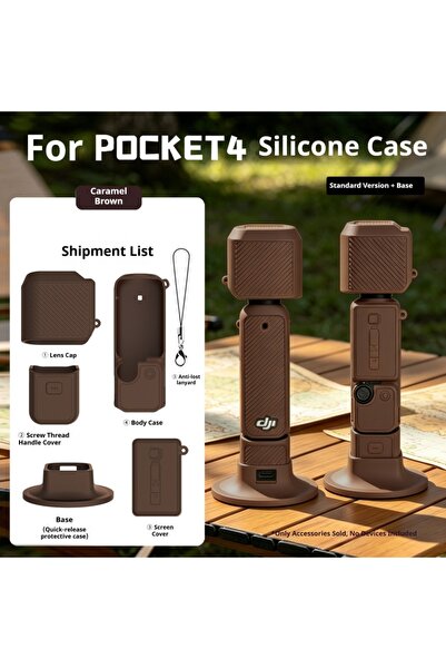 Choice5 Brown Silicone Case for DJI Osmo Pocket 4 Gimbal Camera Handle Soft P...