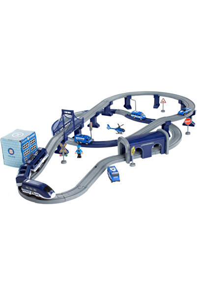 Stator Tren electric Poliție Pod Elicopter Mașini Șine 300cm