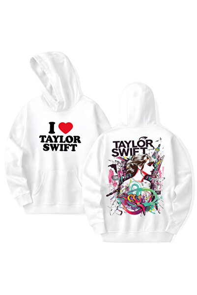 STİL-X Φούτερ με κουκούλα από βαμβάκι με στάμπα Taylor Swift, μακρυμάνικο, με...