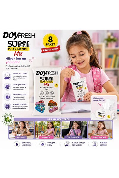 DOYFRESh مناديل مبللة للأطفال من WIPES CEP، عبوة من 8 قطع، 64 قطعة، لا تحتوي ...