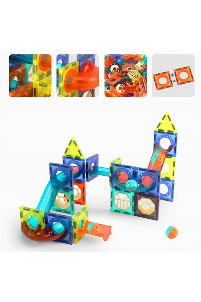 Cameleon Blocuri magnetice luminoase pentru construcții, 110 piese, distracți...