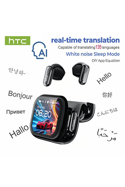 Choice3 سماعات أذن لاسلكية HTC NE68 TWS سوداء بتقنية الذكاء الاصطناعي، بلوتوث...