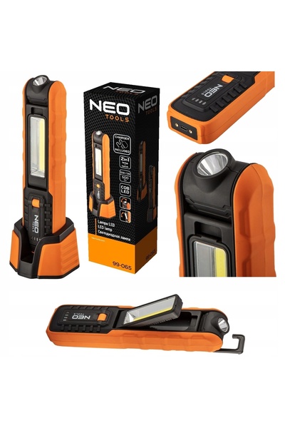 NEO Tools Lampă de atelier NEO cu acumulator 500 lm COB + bază + încărcător