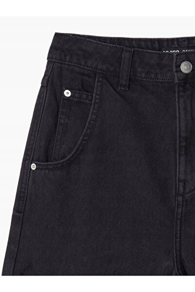 NO BRAND Pantaloni Jogger Blugi Clasici Negri Talie Înaltă Buzunare 36