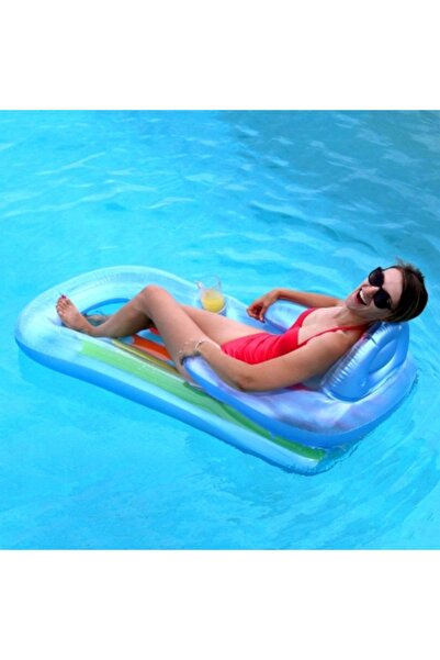 NO BRAND Saltea gonflabilă șezlong cu spătar pentru piscină INTEX 58802 niebi
