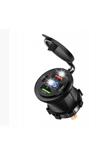 NO BRAND Wolotmierz 12V 24V Ip65 USB 2 Qc 3.0 Pd Priză auto cu întrerupător 66W
