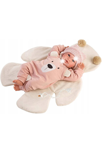 NO BRAND Păpușă LALKA care plânge, 36 cm, în haine roz cu motiv de ursuleț.