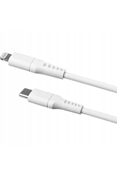 FixedByU Cablu USB fix din silicon lichid USB-C/Lightning 1,2m alb