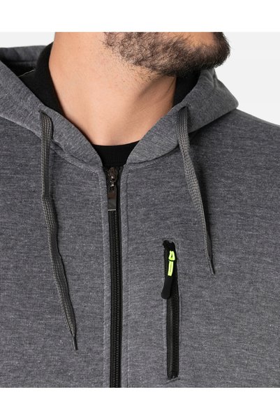 NO BRAND Hanorac bărbătesc mare, călduros, cu glugă și fermoar, sport 4904-1 4XL