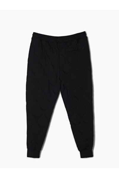 NO BRAND Pantaloni de trening negri, tip jogger, cu cusături decorative și că...