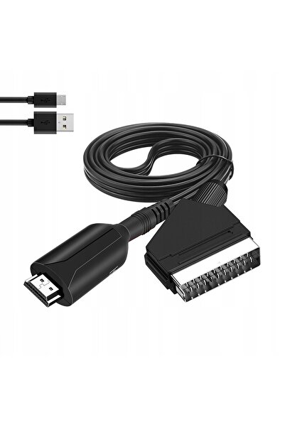 NO BRAND Cablu adaptor convertor Euro / SCART la HDMI 1080p pentru TV Box
